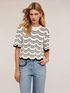 Wavy stitch striped sweater image number 2