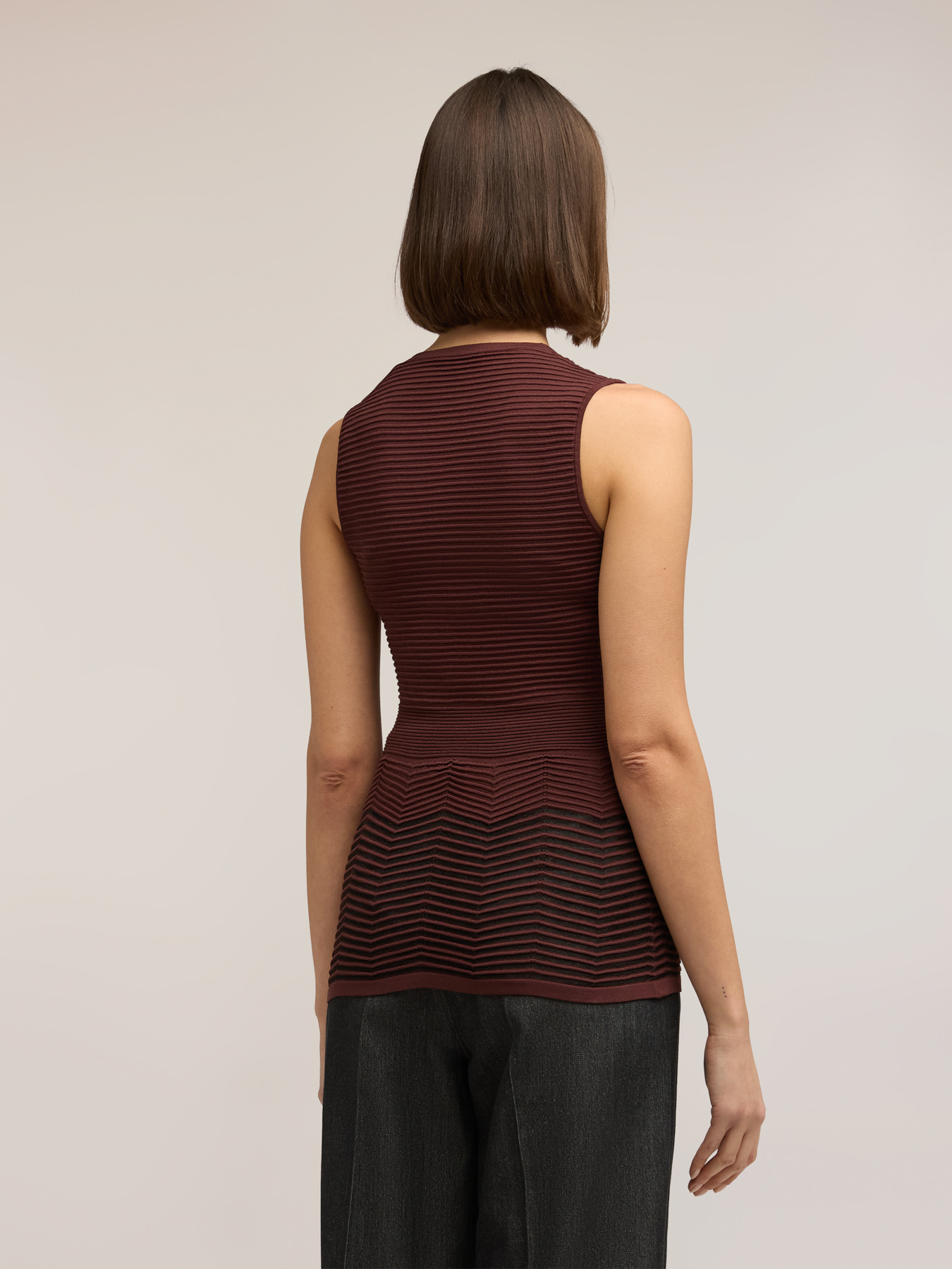 Textured knit top image number 1