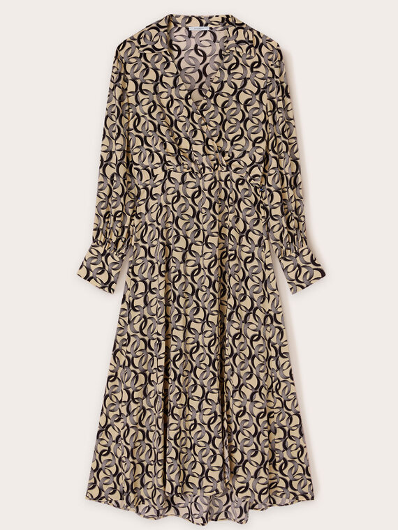 Vestito midi in viscosa fantasia anelli