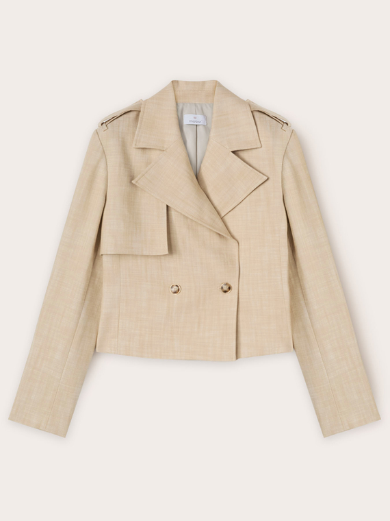 Veste courte à double boutonnage en polyviscose