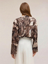 Poplin blouse with print and balloon sleeves image number 1
