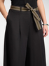 Pantaloni cropped popeline vita alta con cintura image number 3