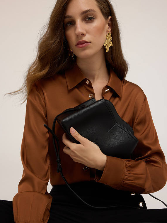 Coated fabric shoulder bag