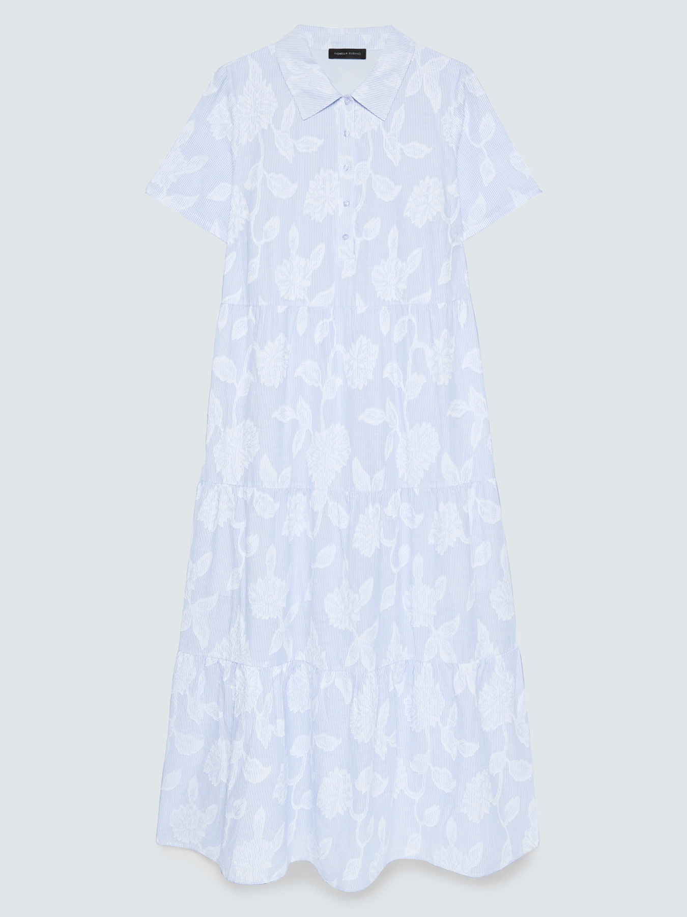 Robe longue chemise en coton jacquard image number 0