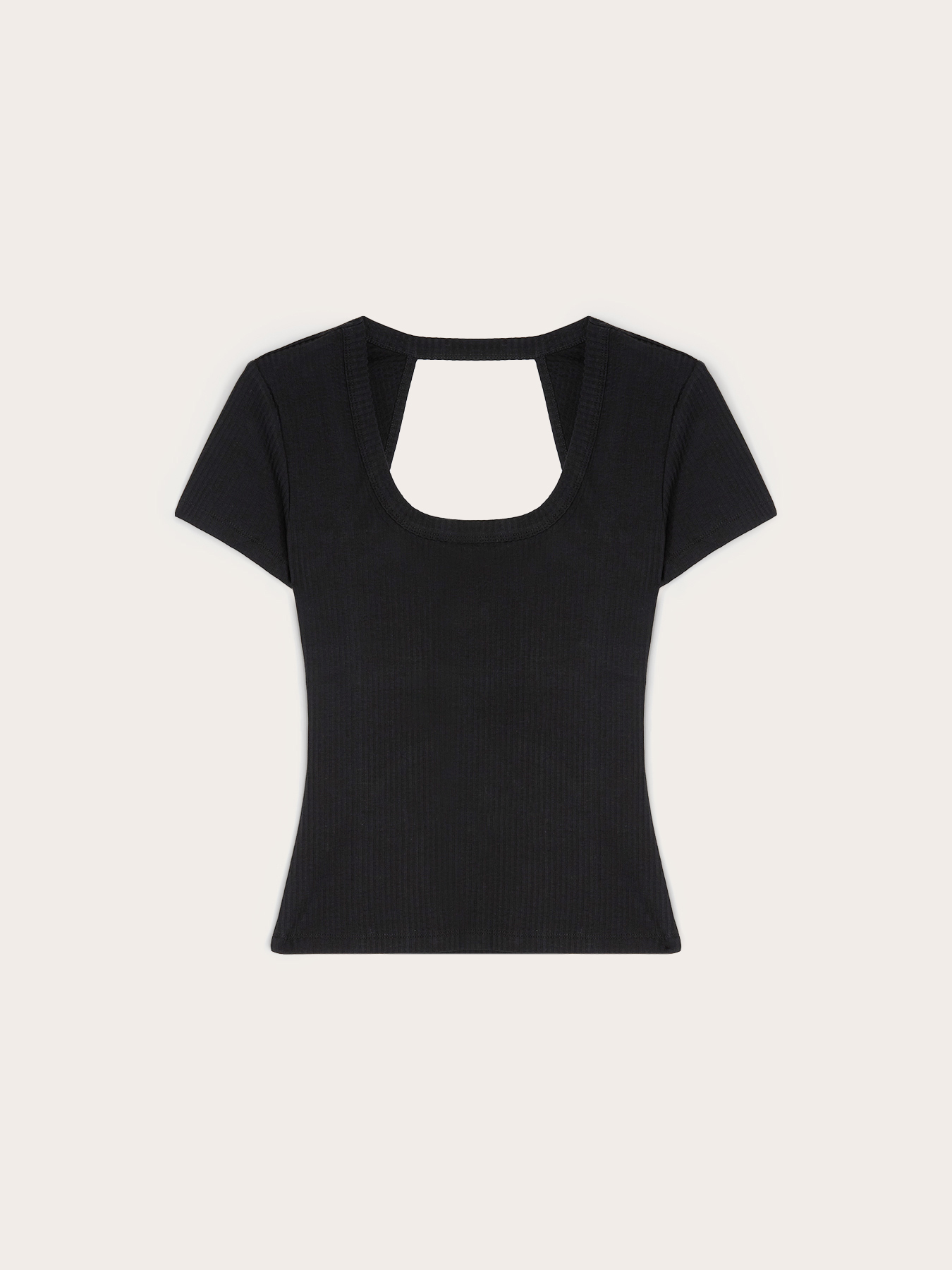 T-shirt in jersey a coste con cut-out image number 4