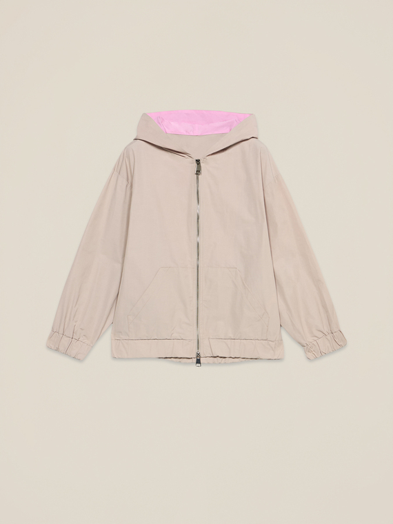 Nylon jacket with hood