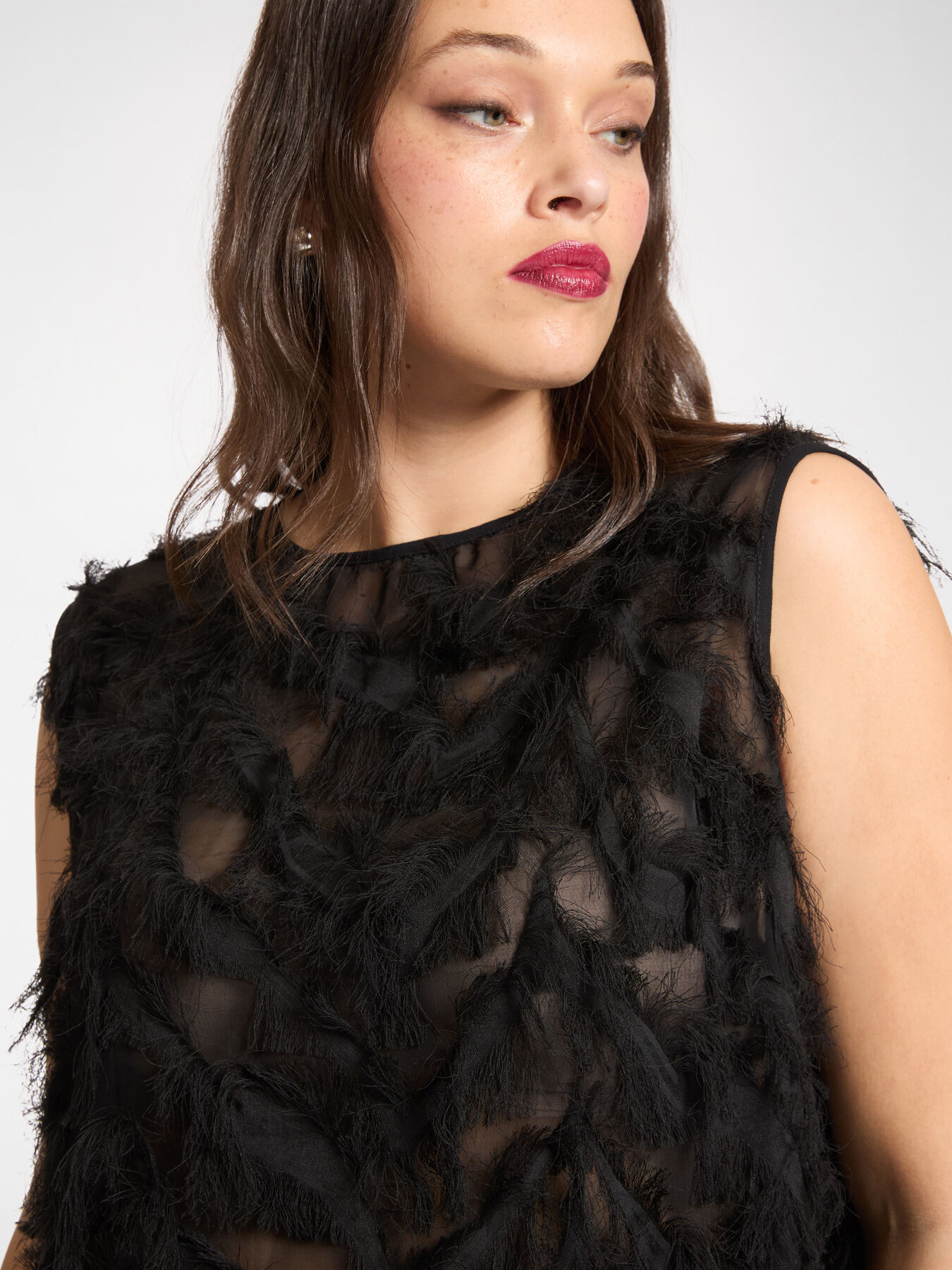 Georgette top with fringes image number 3