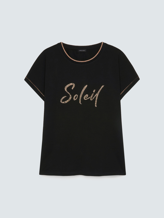 T-Shirt aus Baumwolle mit Soleil-Schriftzug