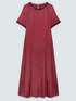 Robe ligne A en satin d&eacute;tails effiloch&eacute;s image number 4