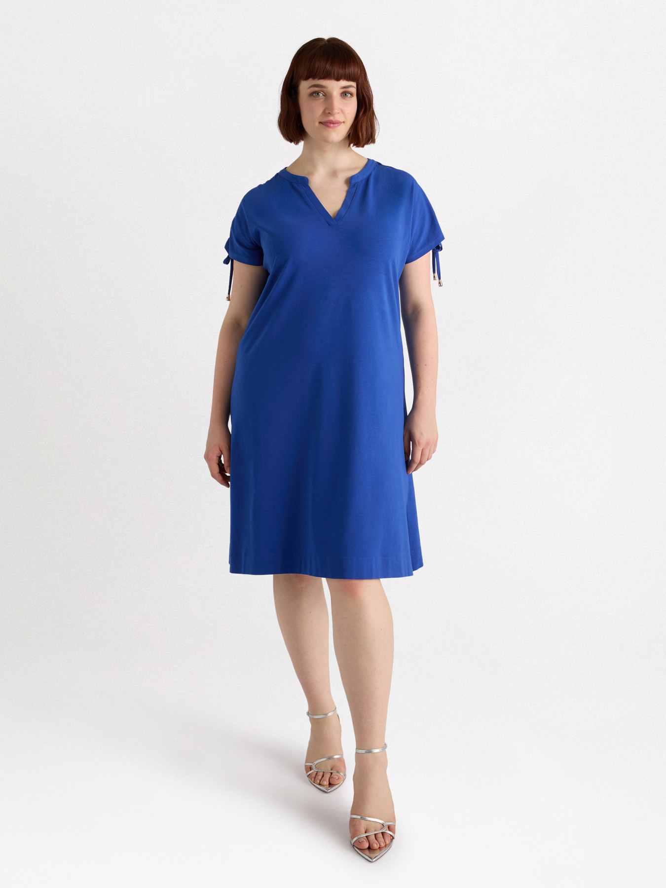 Dress with drawstring on the shoulders image number 0