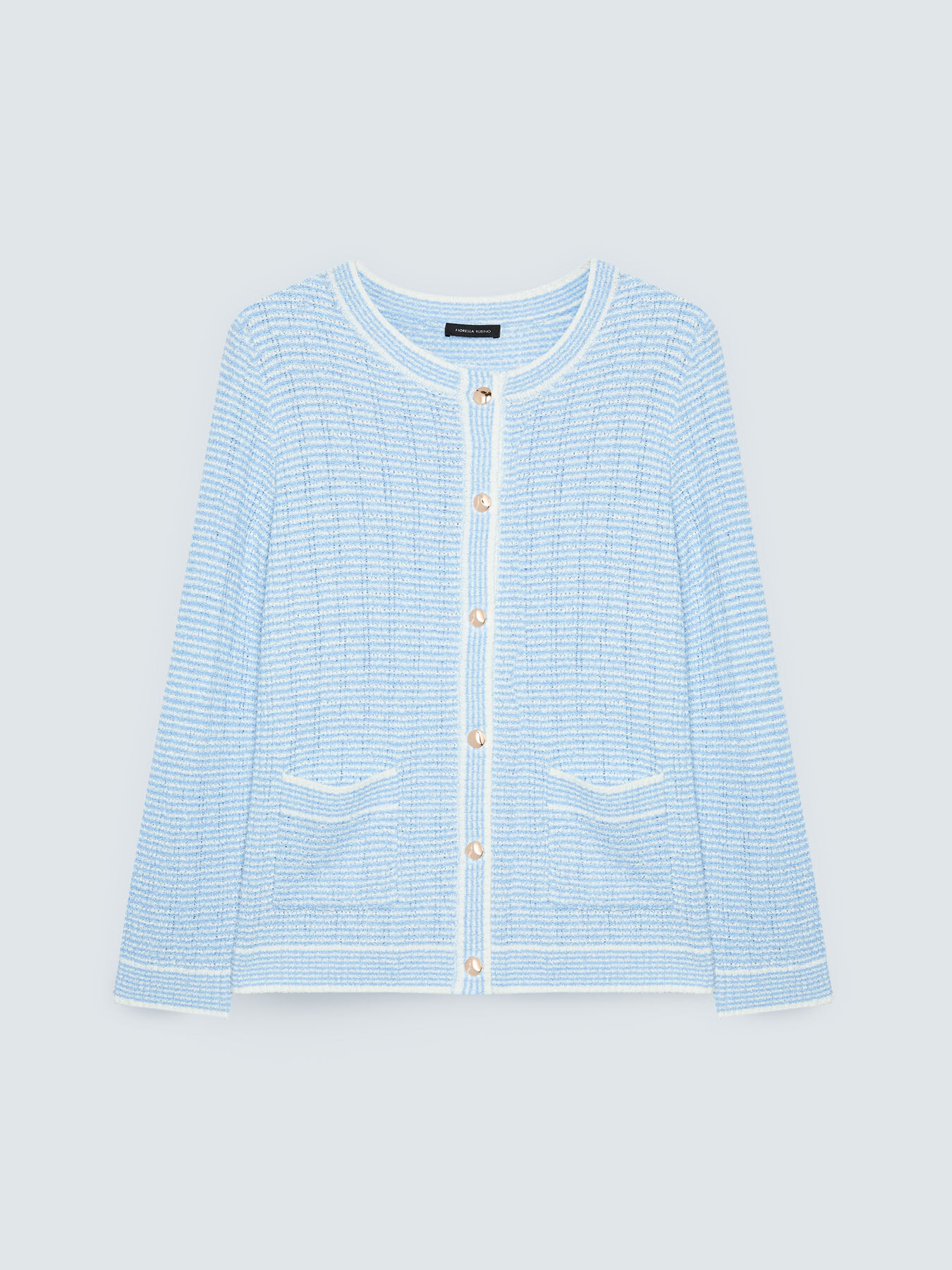 Cardigan in maglia lavorata a righe image number 4