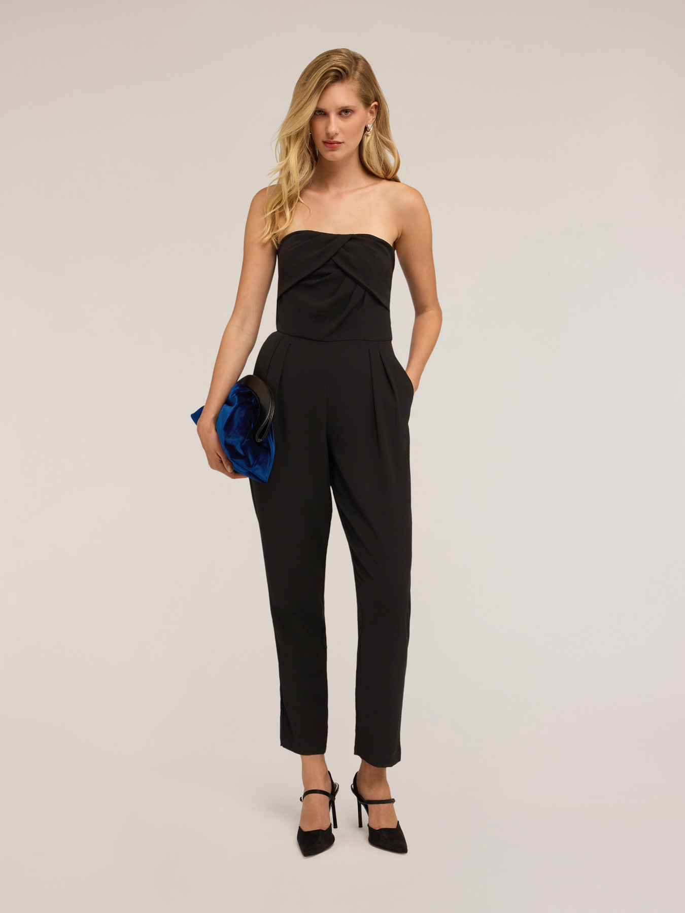 Jumpsuit with worked neckline image number 0