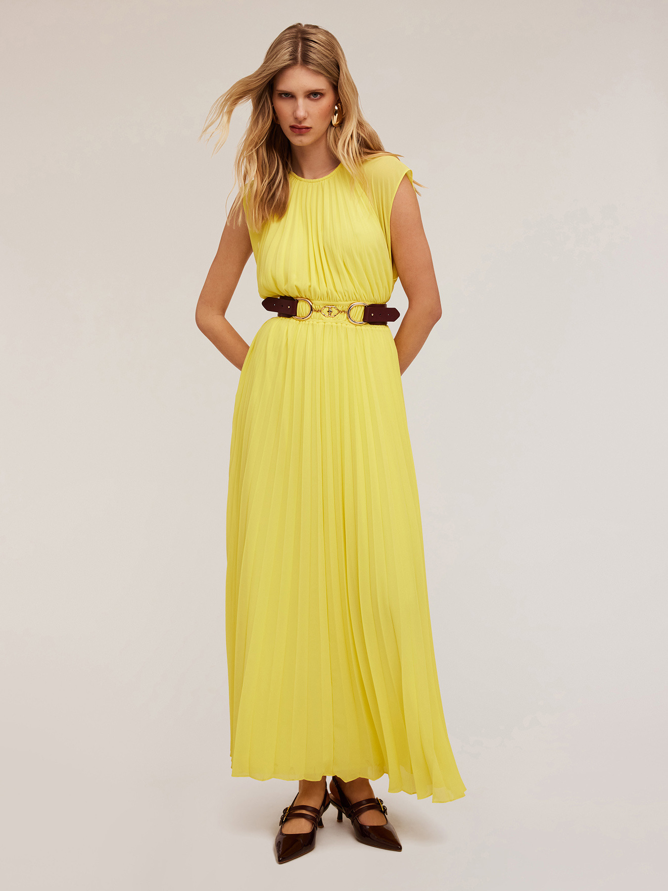 Langes Plissee-Kleid image number 0