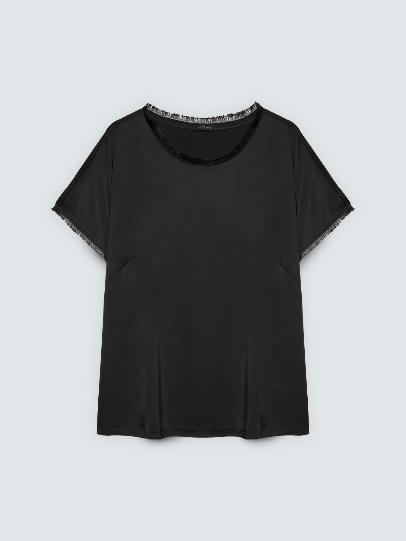 Top in raso con dettagli sfrangiati image number 4