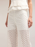 Wide-leg broderie anglaise trousers image number 3