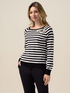 Maglia a righe con ricamo gioiello image number 0