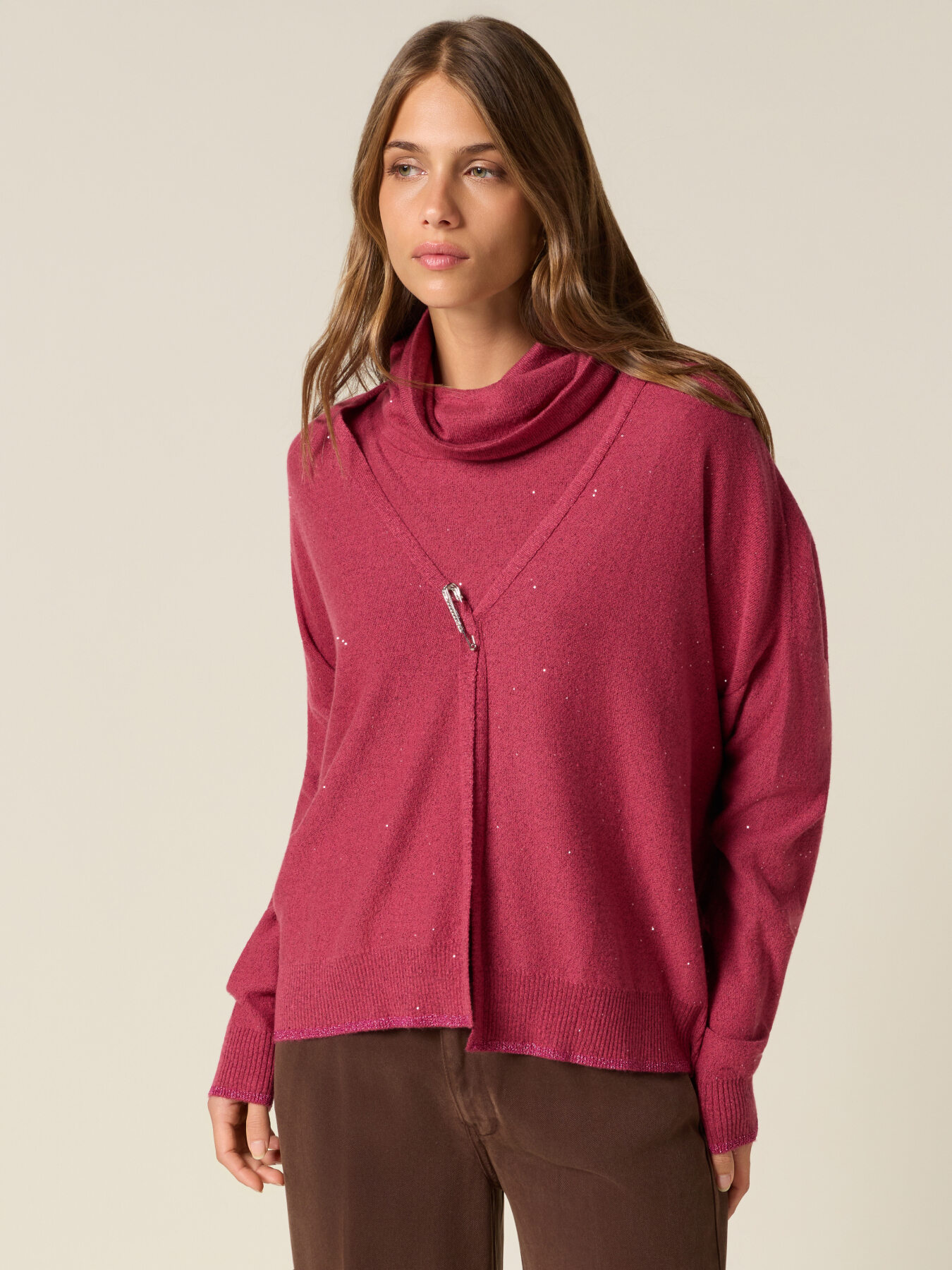 Cardigan misto cashmere con paillettes image number 0