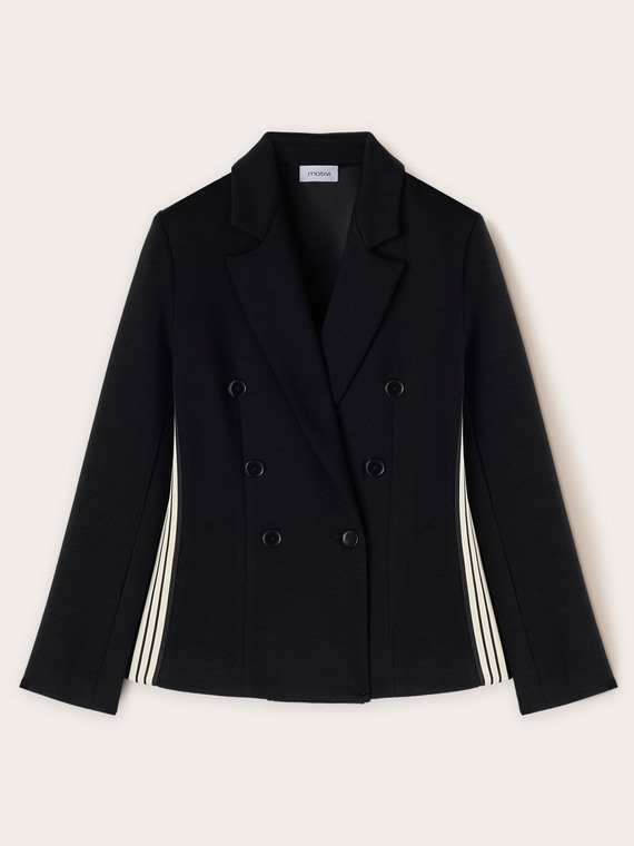 Chaqueta blazer de doble botonadura con banda lateral
