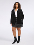 Strickjacke mit Details aus beschichtetem Stoff image number 0