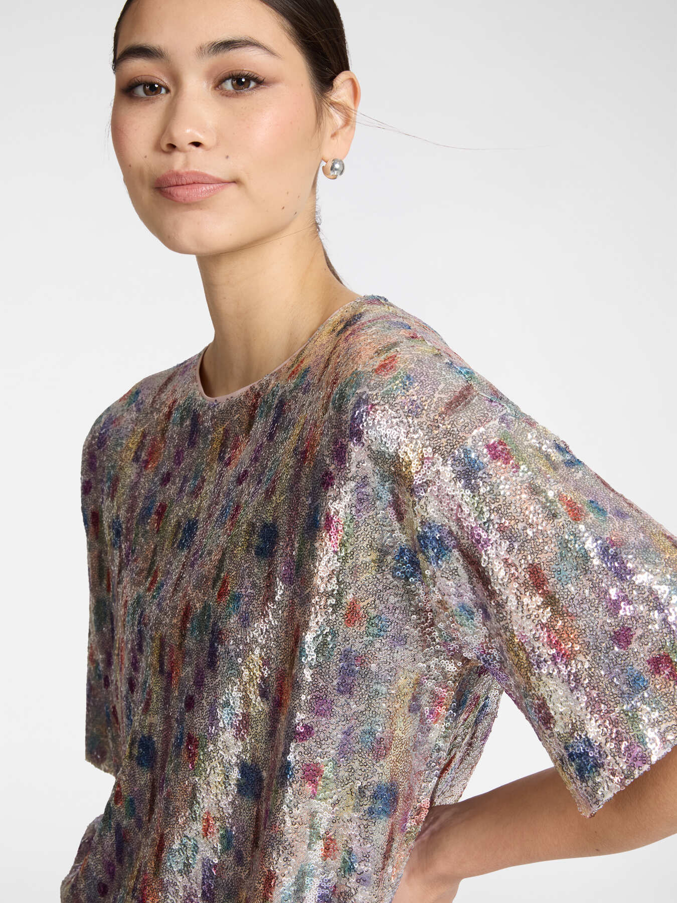 Tulle blouse with sequins image number 3
