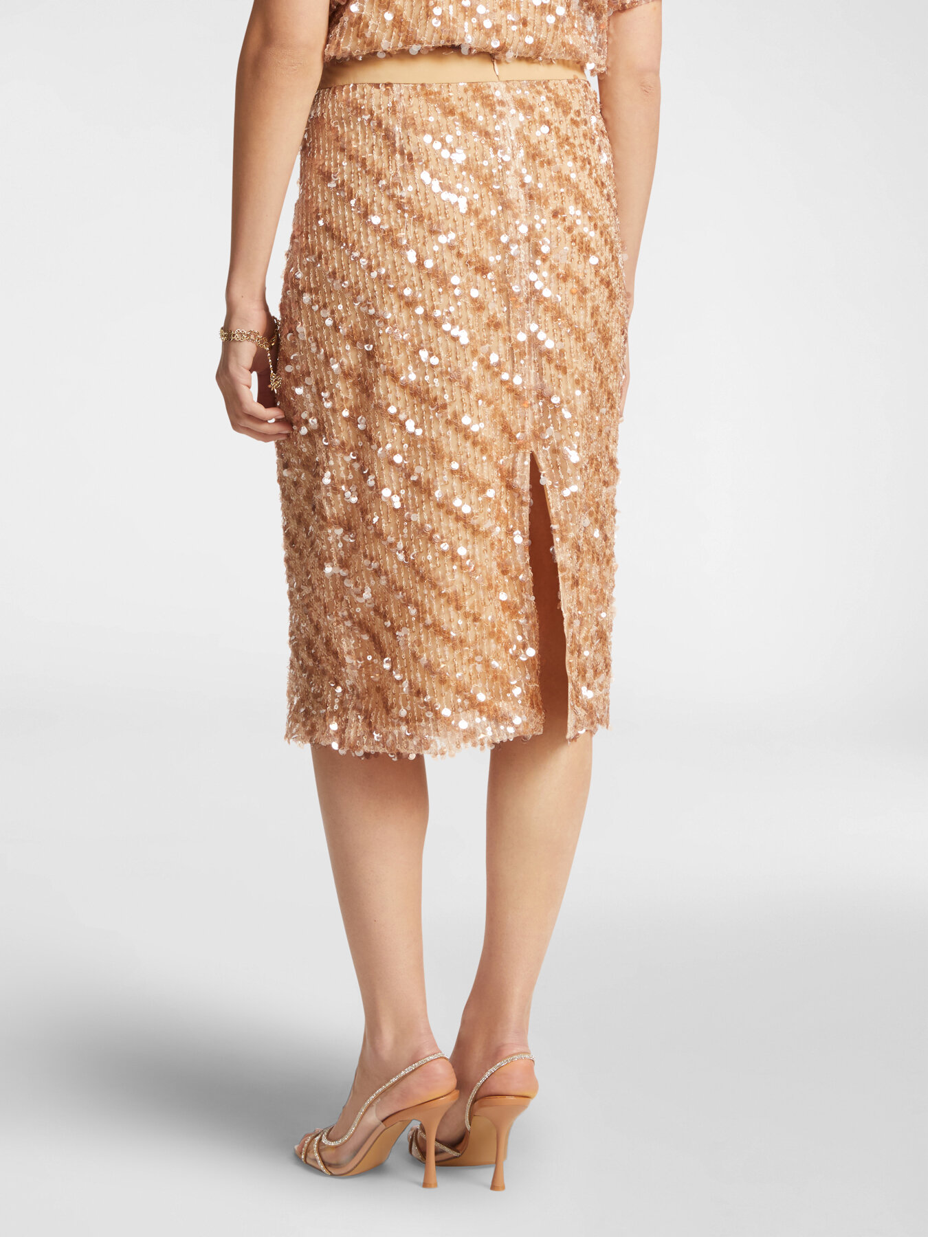 Straight sequined skirt image number 1
