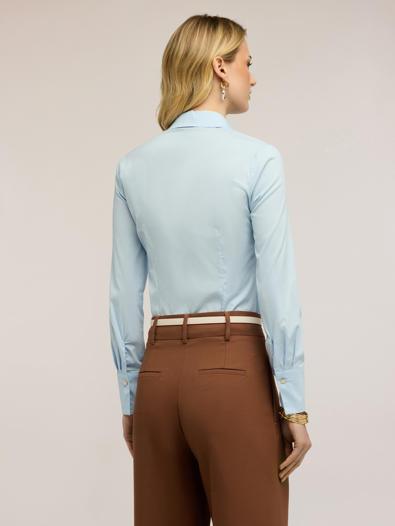 Mixed cotton poplin shirt image number 1