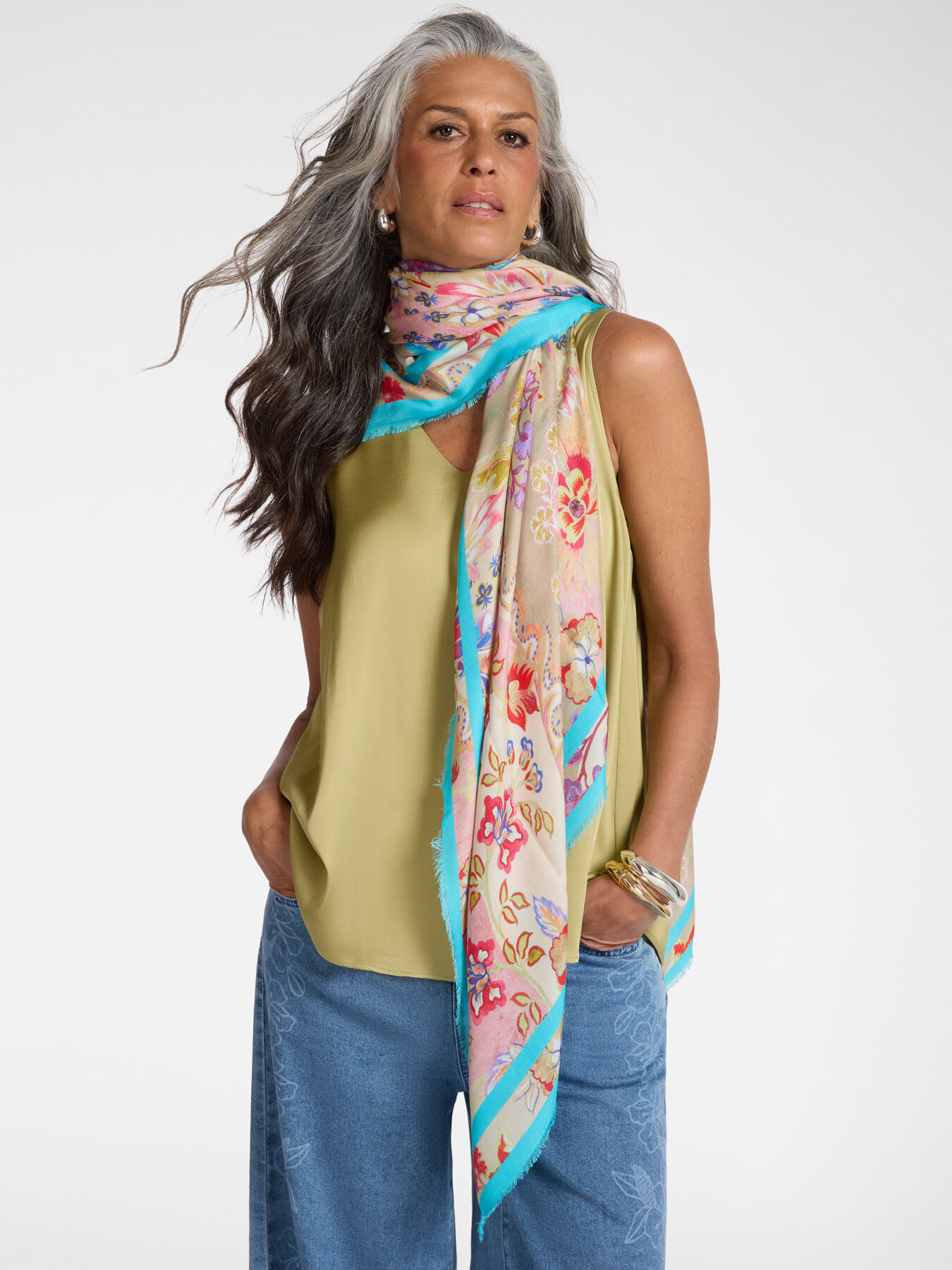 Printed modal scarf image number 0