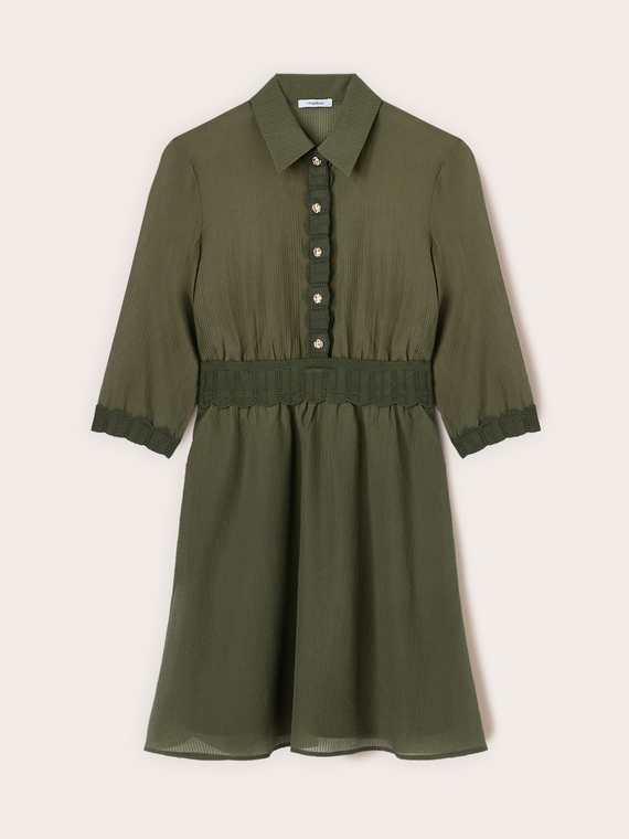 Shirtdress in lyocell blend crepe