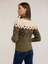 Jacquard sweater with balloon sleeves image number 1