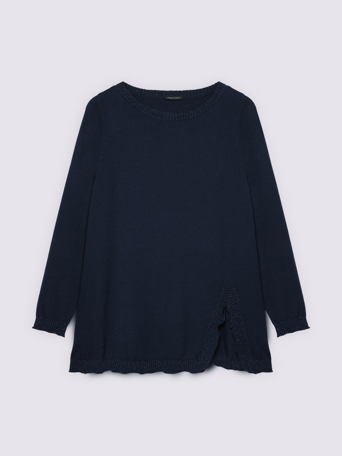 Pull ras-du-cou avec fentes et détails lurex image number 4