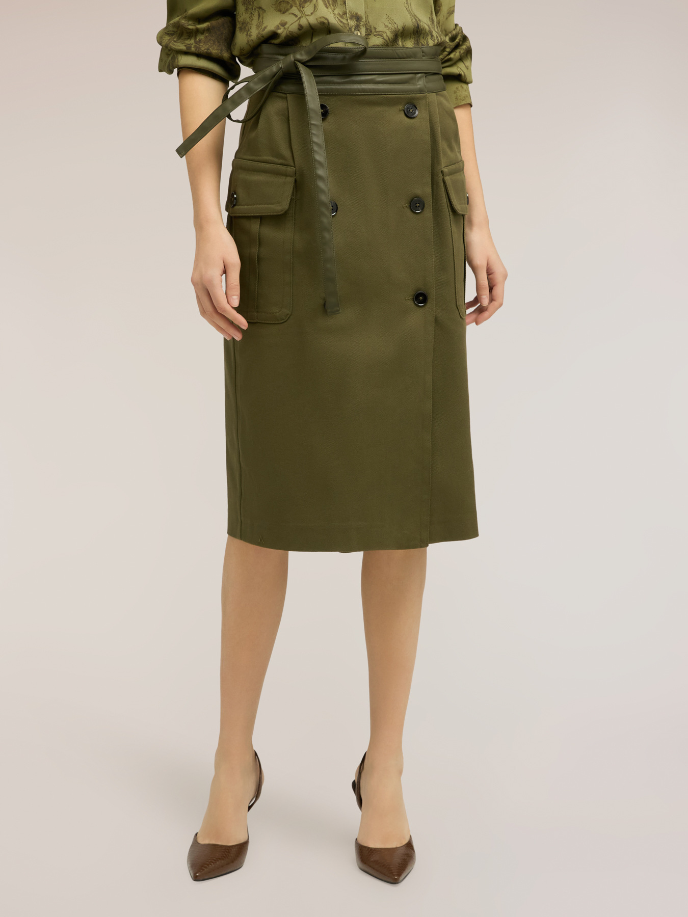 Cargo skirt with belt image number 2
