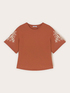 Jersey t-shirt with floral embroidery image number 4