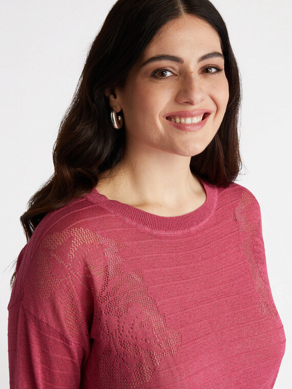 Pullover mit Blumenmusterverzierung