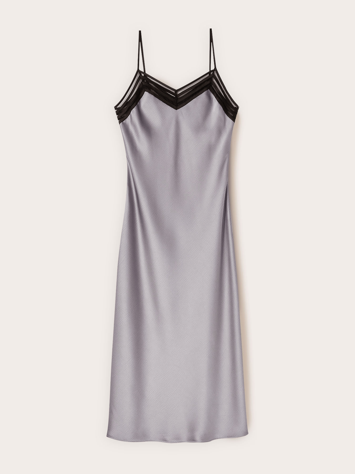 Langes Kleid aus Satin mit T&uuml;llsaum image number 4