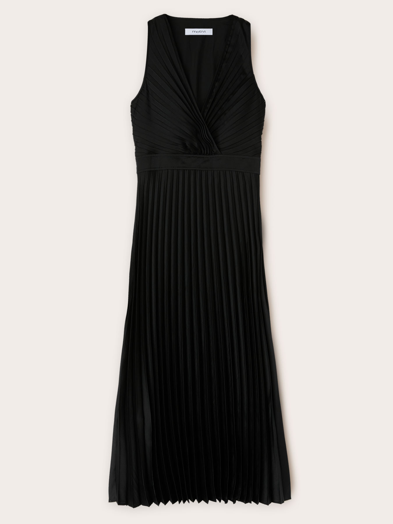 Pleated midi dress with back cut-out image number 3