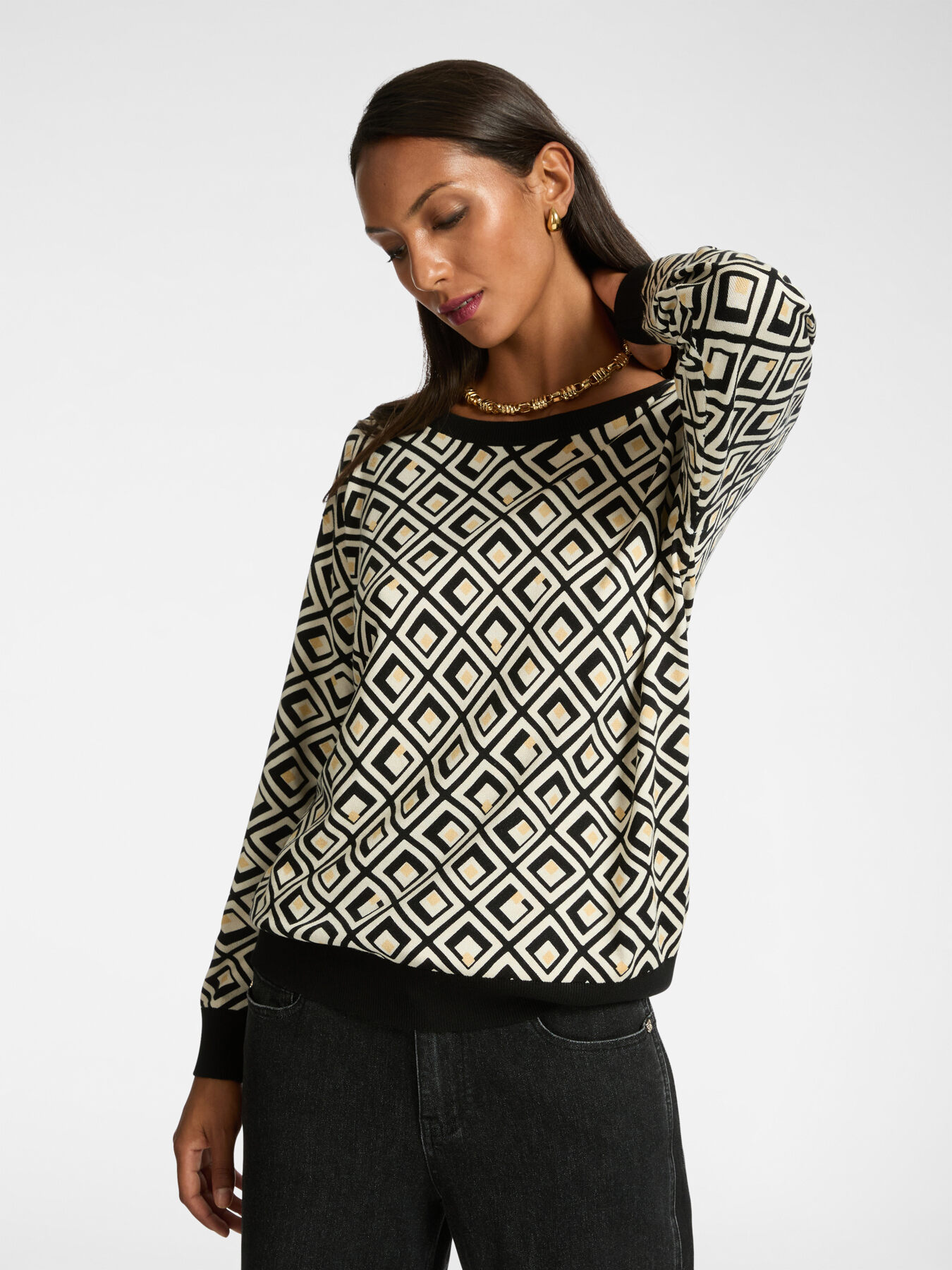 Geometric print jersey image number 0