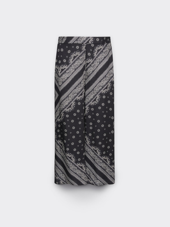 Weite Hose mit Schal-Print