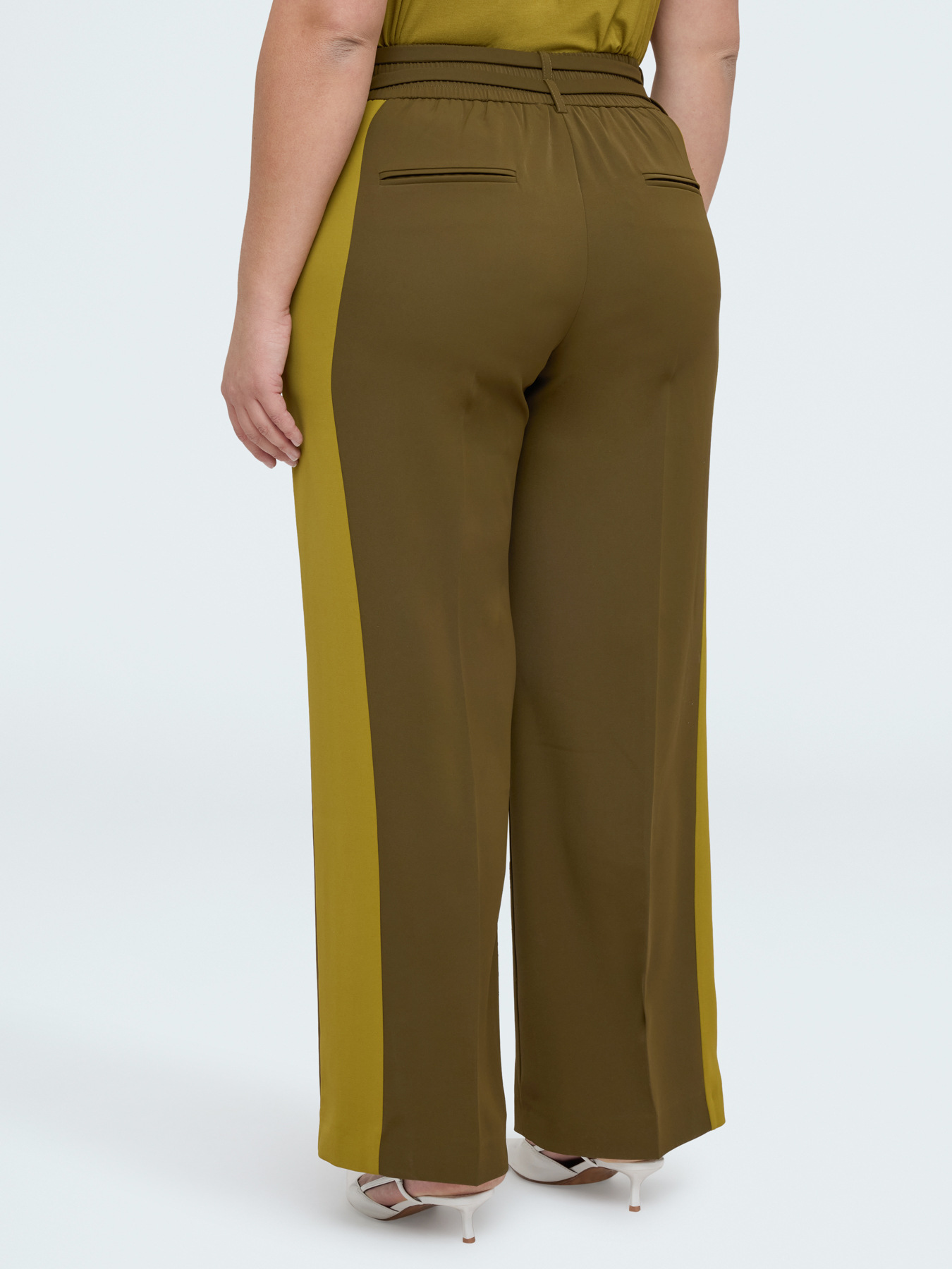 Zweifarbige Wide Leg Hose image number 1