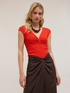 T-shirt con nodo in maglia image number 2