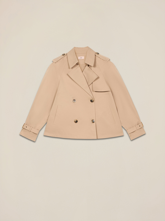 Short double-breasted trench coat