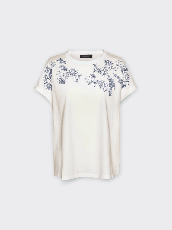 T-shirt with floral embroidery