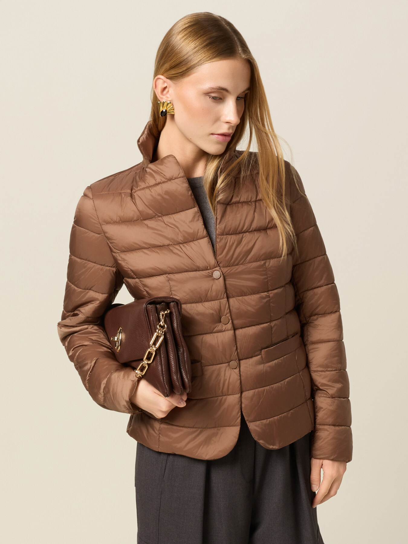 Lightweight quilted down jacket image number 0
