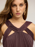 Long pleated dress in lurex jersey image number 3