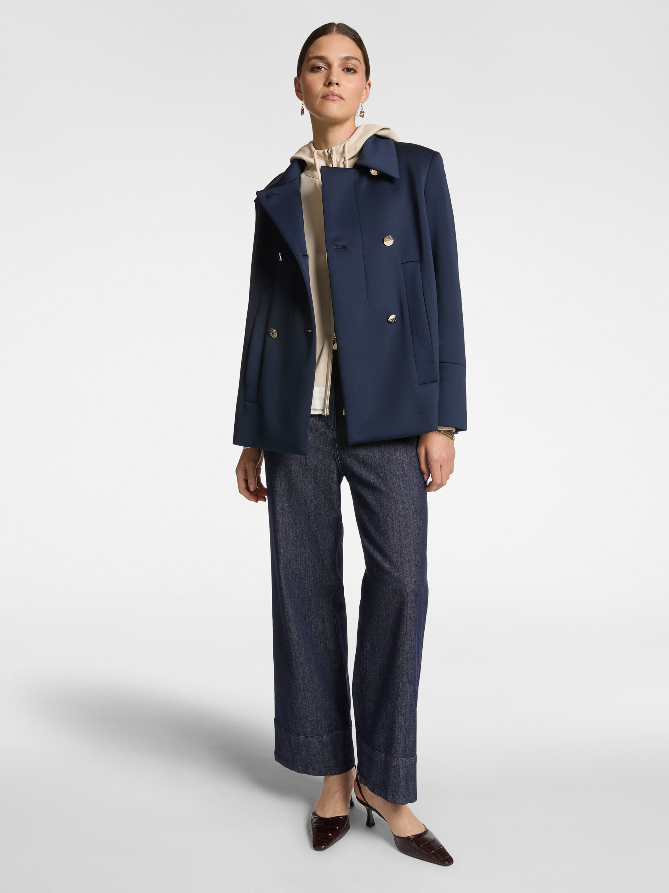 Peacoat aus Scuba-Stoff image number 4
