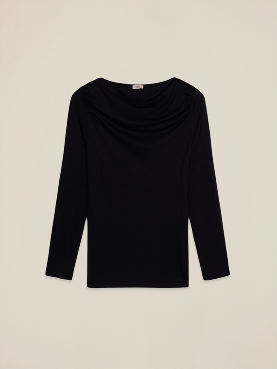 Viscose t-shirt with draping
