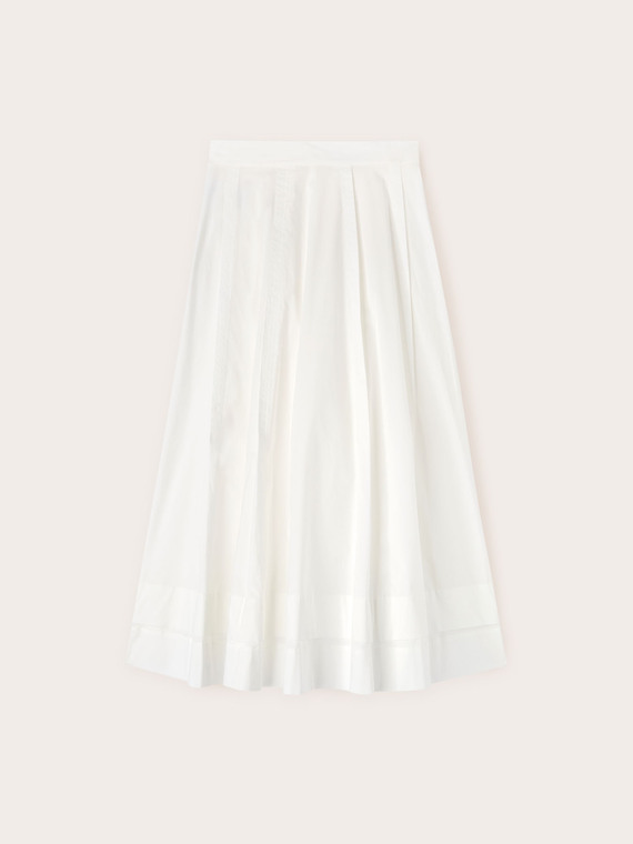 Pleated poplin circle skirt