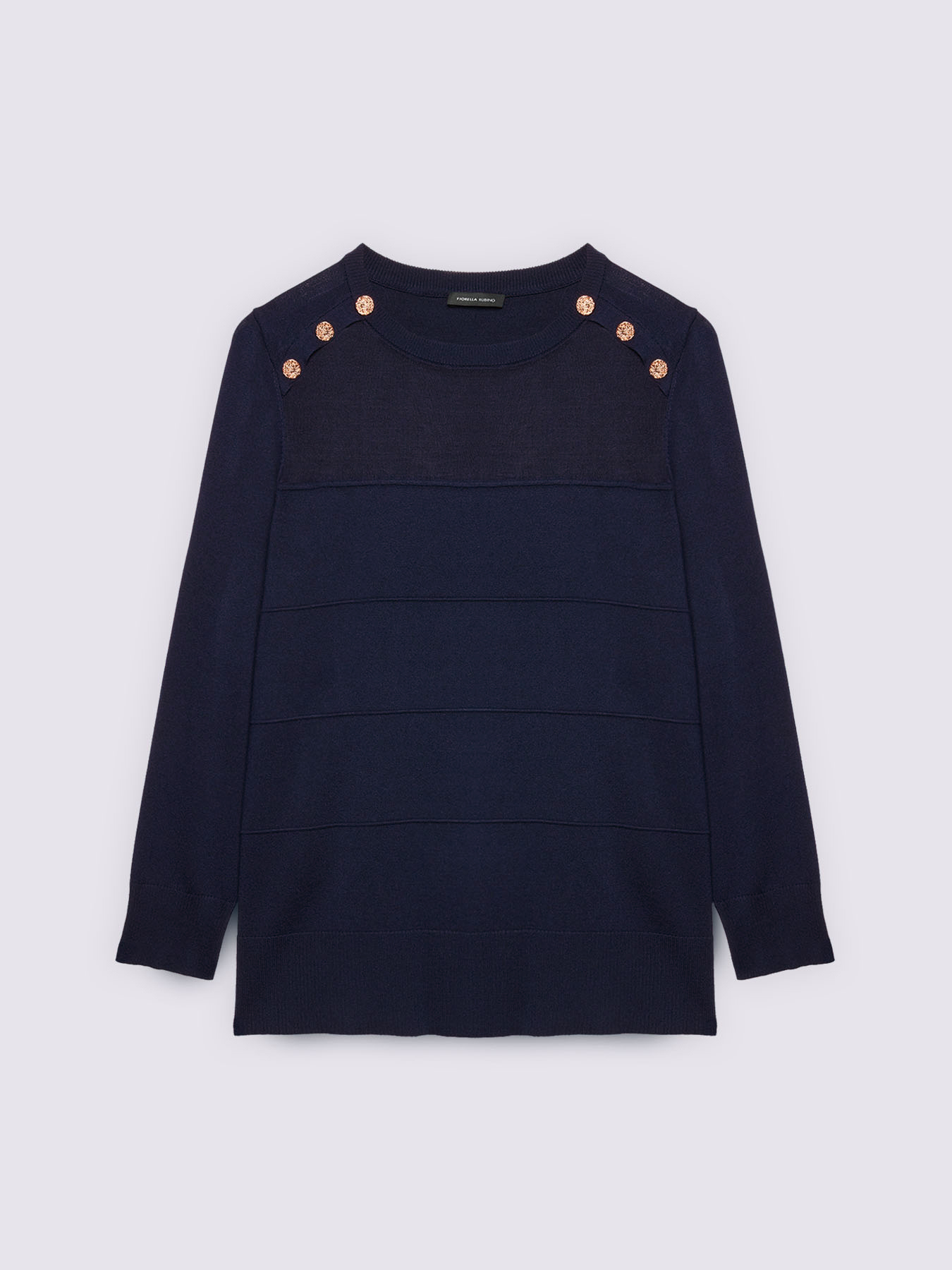 Pull ras-du-cou avec boutons bijoux image number 4