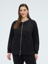 Offener Sweater mit Blumenstickerei image number 2