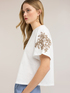Jersey t-shirt with floral embroidery image number 0