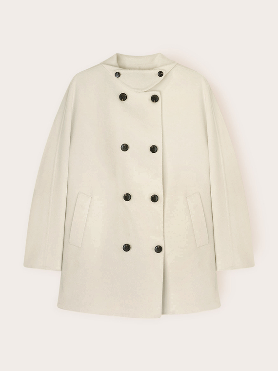 Kimono-style coat in wool blend fabric